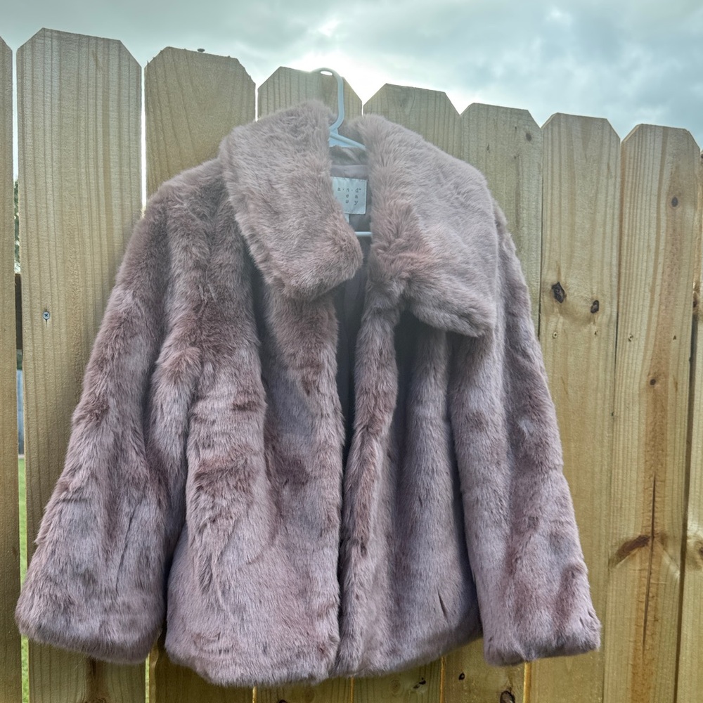 A New day Women's Faux Fur Jacket in Dusty Pink